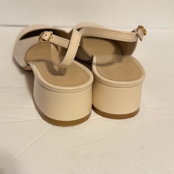 Stuart Weitzman Tia 75 Slingback Pumps Liquid Metallic Nude - Picture 8 of 10